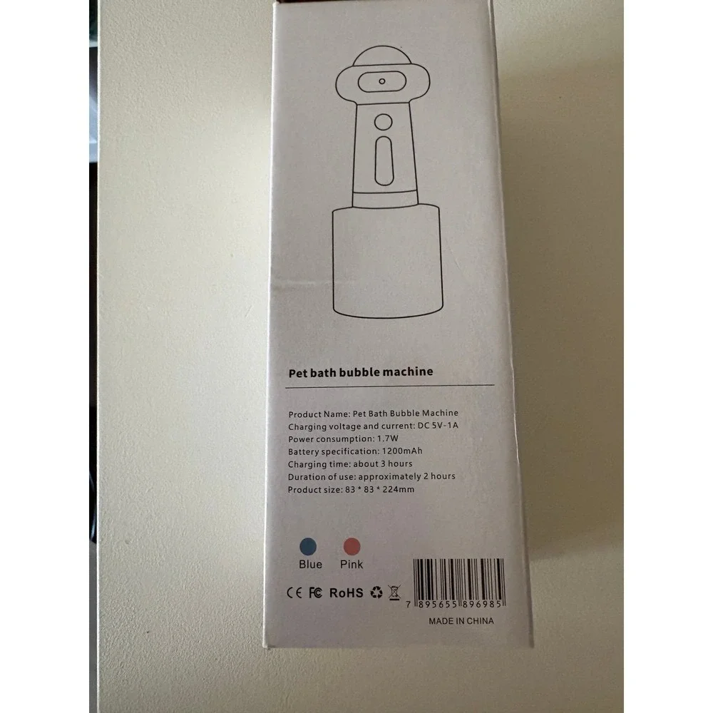 Pet Bath Bubble Machine Dog Cat‎ Foaming Soap Dispenser USB Rechargeable new